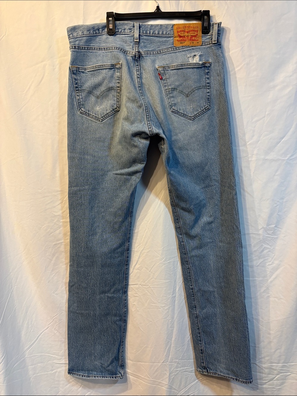 Levi’s 501 Vintage Light Wash Distressed Button Fly Jeans W34 L34